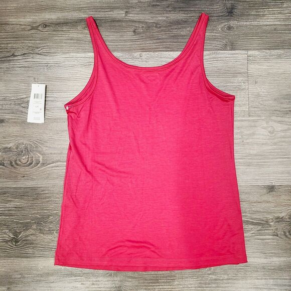 NEW Eileen Fisher Tank Top L Burgundy Red Soft‎ Tencel Sleeveless Pullover - Picture 4 of 10